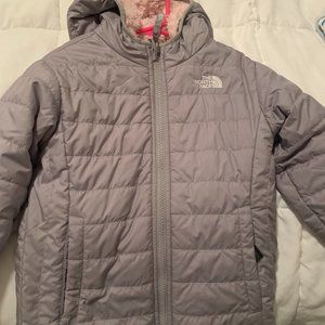 Girls North Face Reversible Mossbud Swirl Jacket - Size XS (5 Toddler)